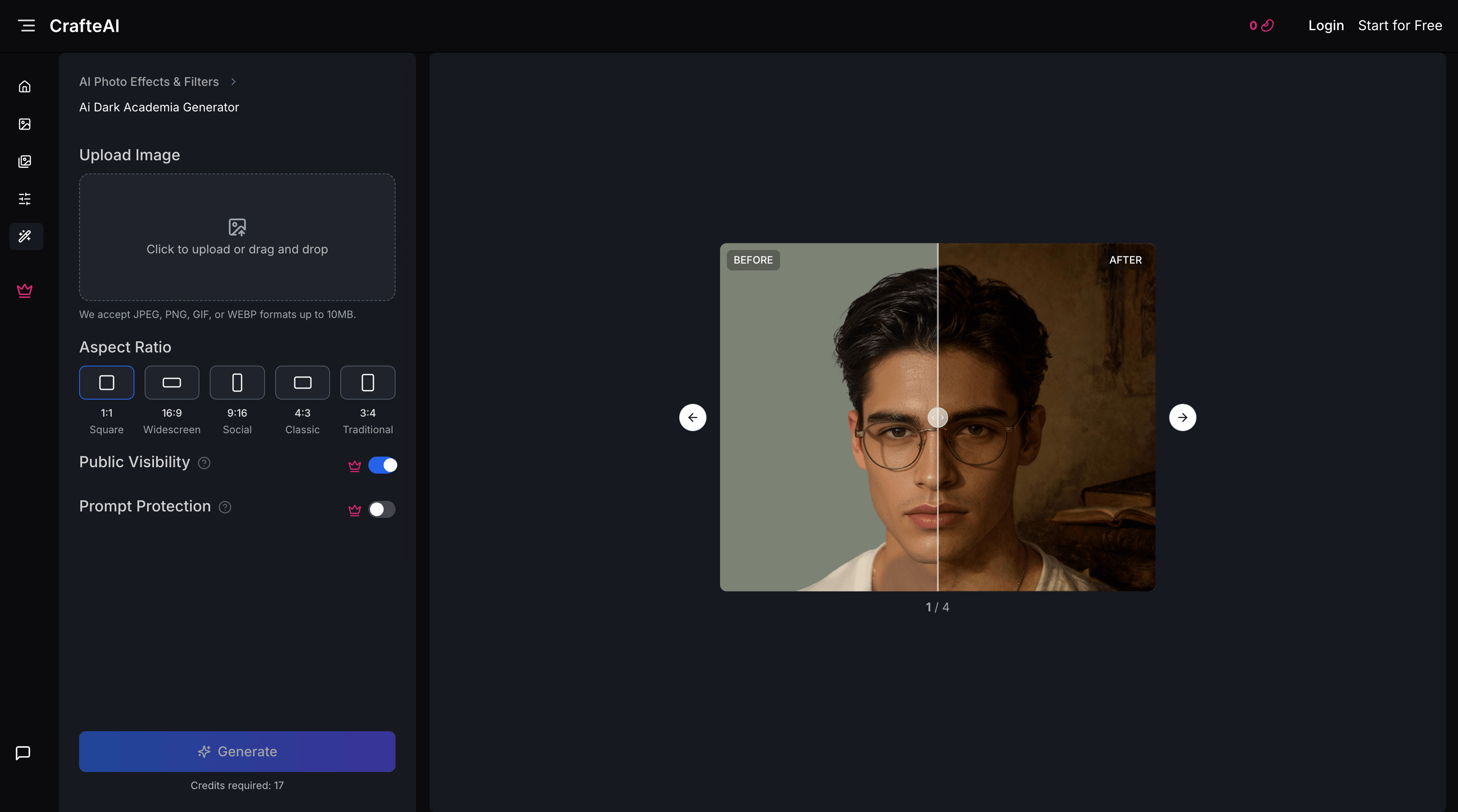 CrafteAI Dark Academia Example