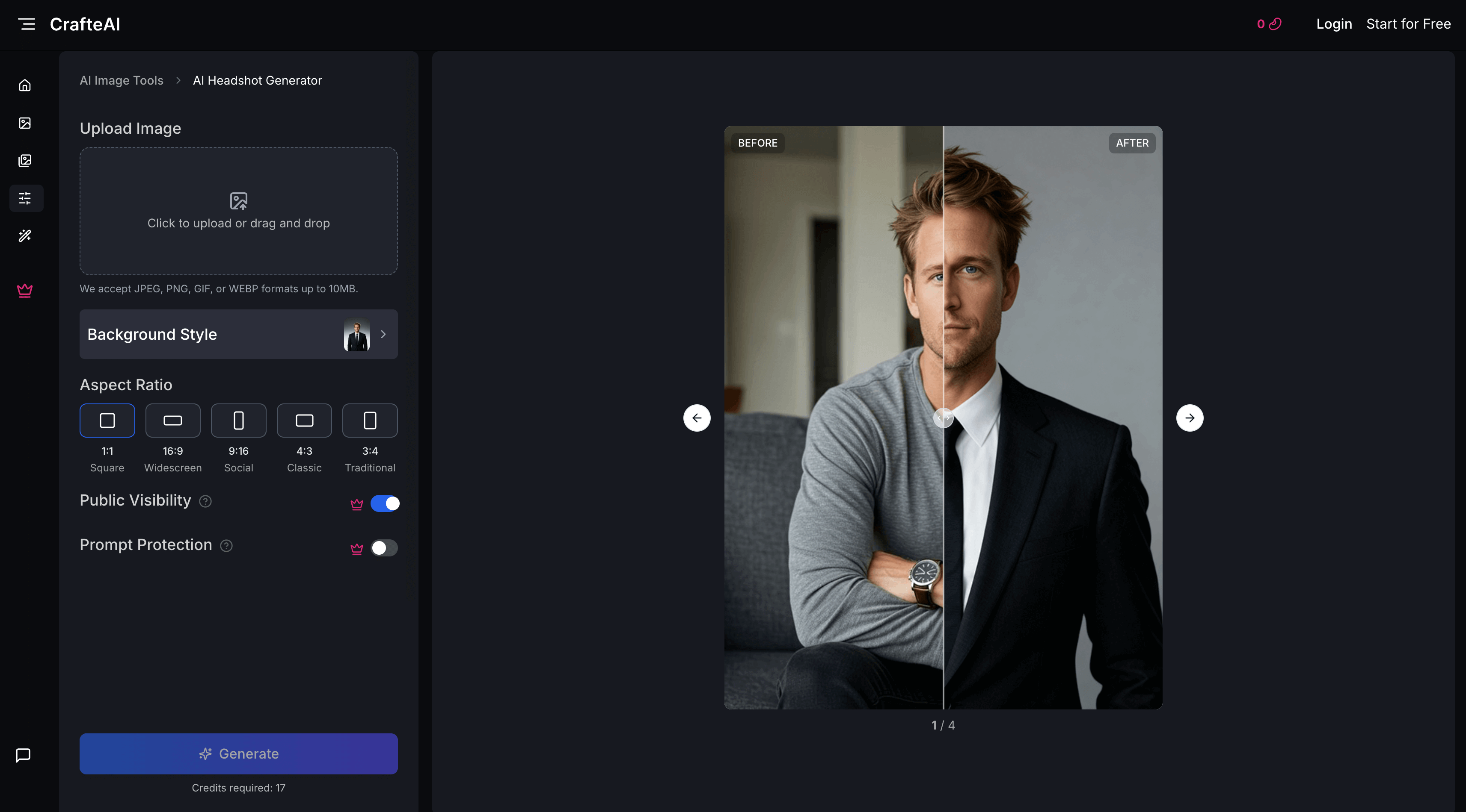 CrafteAI Headshot Generator Example