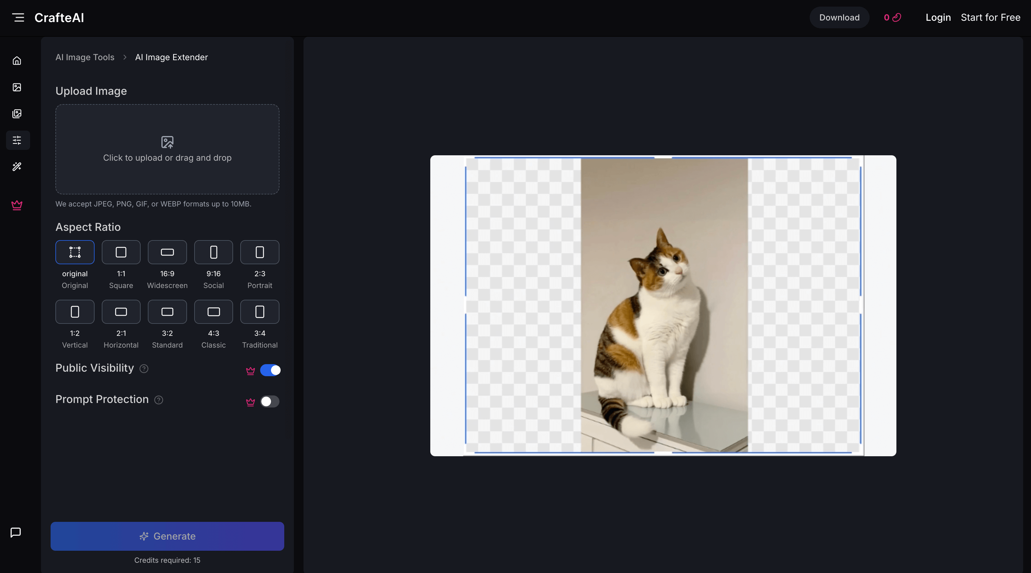 CrafteAI Image Extender Example