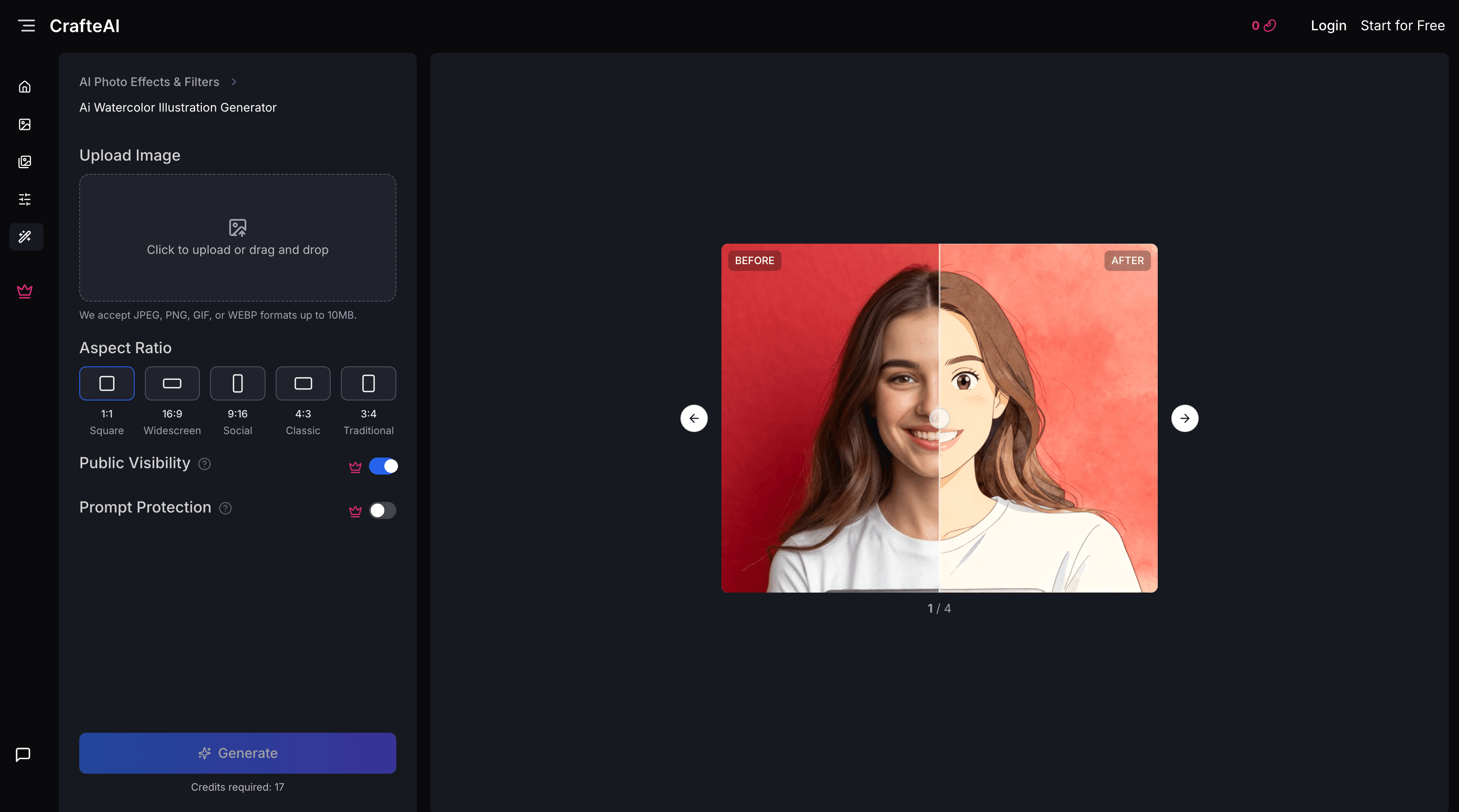 CrafteAI Watercolor Illustration Example