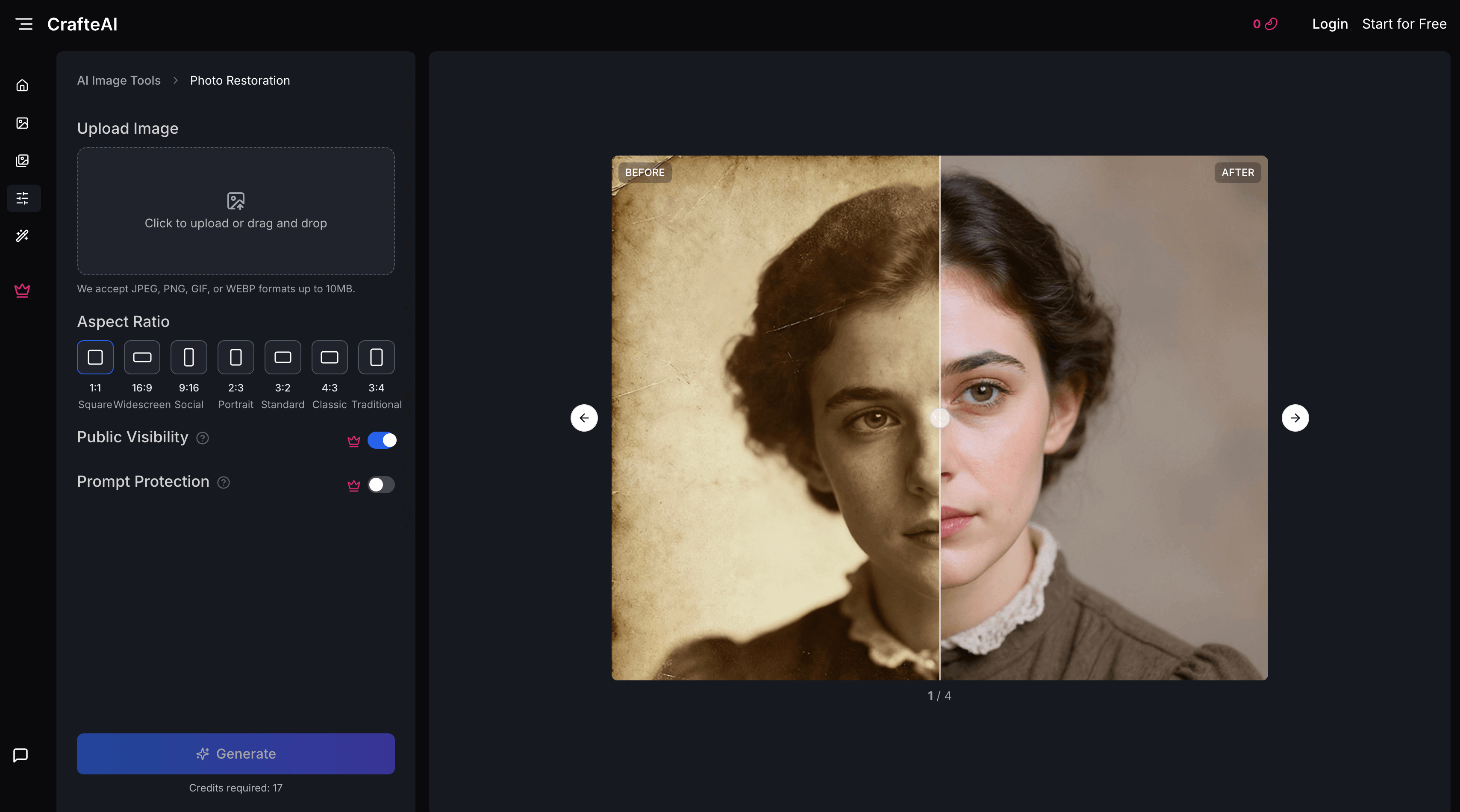 CrafteAI Photo Restoration Example